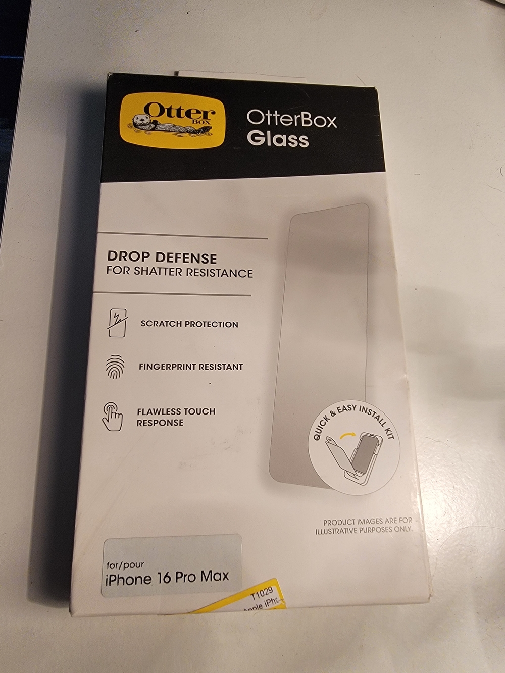 OtterBox Glass Screen Protector - Black, White, Yellow Accents